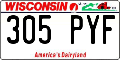 WI license plate 305PYF