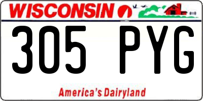 WI license plate 305PYG