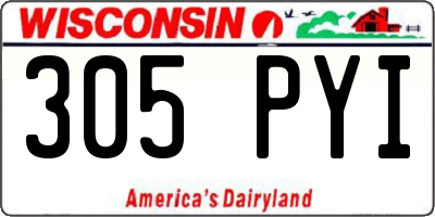 WI license plate 305PYI