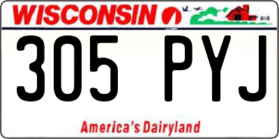 WI license plate 305PYJ