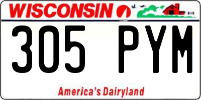 WI license plate 305PYM