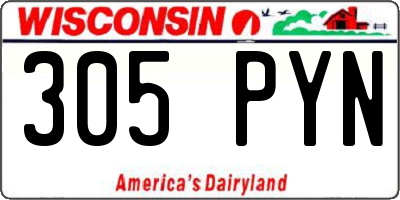 WI license plate 305PYN