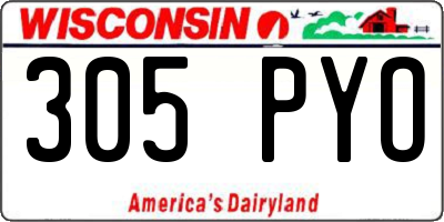 WI license plate 305PYO
