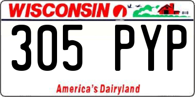 WI license plate 305PYP