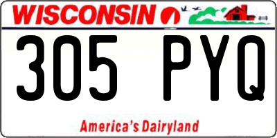 WI license plate 305PYQ