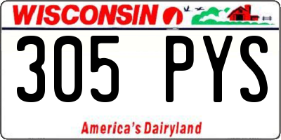 WI license plate 305PYS