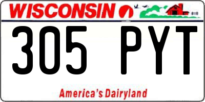 WI license plate 305PYT