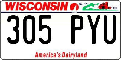 WI license plate 305PYU