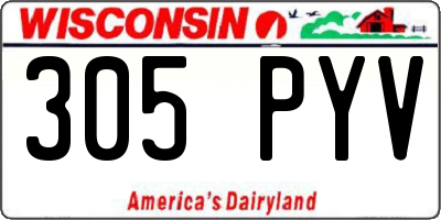 WI license plate 305PYV