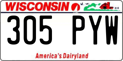 WI license plate 305PYW