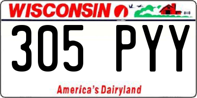 WI license plate 305PYY