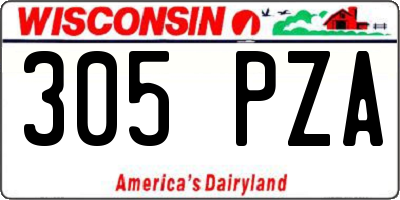 WI license plate 305PZA