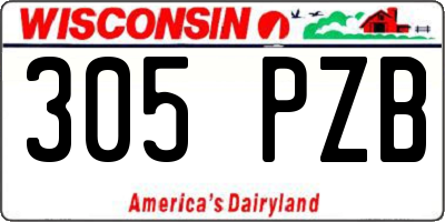 WI license plate 305PZB