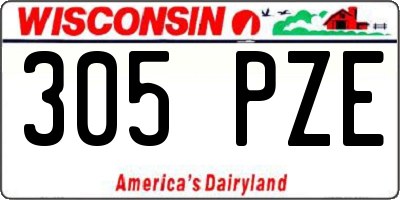 WI license plate 305PZE