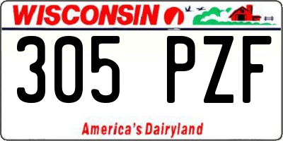 WI license plate 305PZF