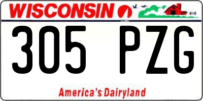 WI license plate 305PZG