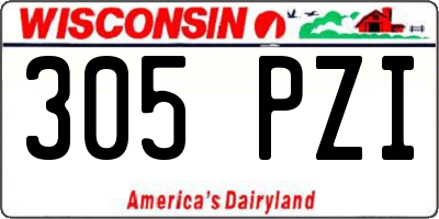 WI license plate 305PZI
