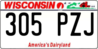 WI license plate 305PZJ