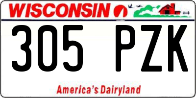 WI license plate 305PZK