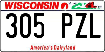 WI license plate 305PZL