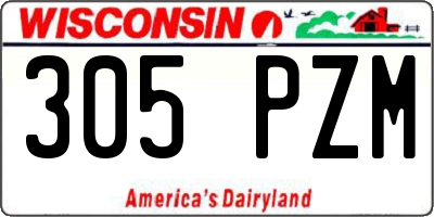 WI license plate 305PZM