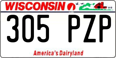 WI license plate 305PZP