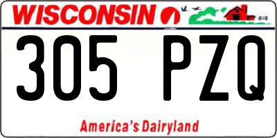 WI license plate 305PZQ