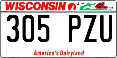 WI license plate 305PZU