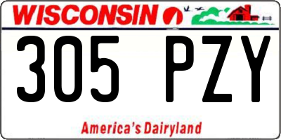 WI license plate 305PZY