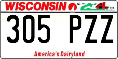 WI license plate 305PZZ