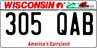 WI license plate 305QAB