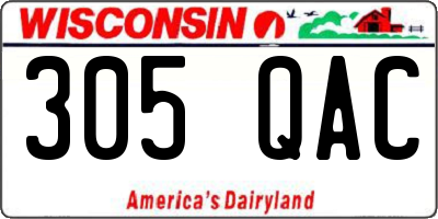 WI license plate 305QAC