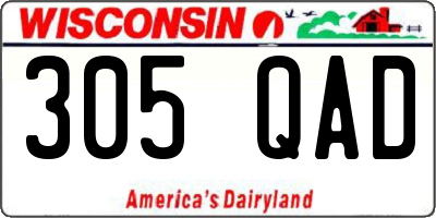 WI license plate 305QAD