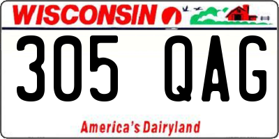 WI license plate 305QAG