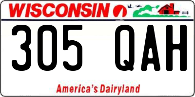 WI license plate 305QAH