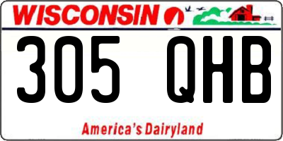 WI license plate 305QHB