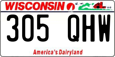 WI license plate 305QHW