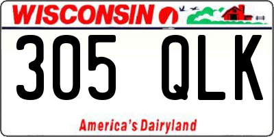 WI license plate 305QLK