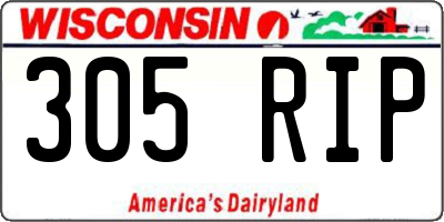 WI license plate 305RIP