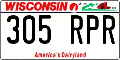 WI license plate 305RPR