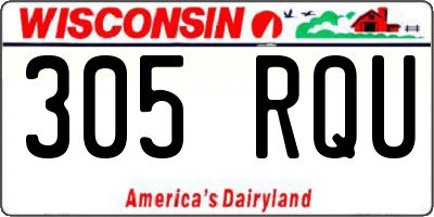 WI license plate 305RQU
