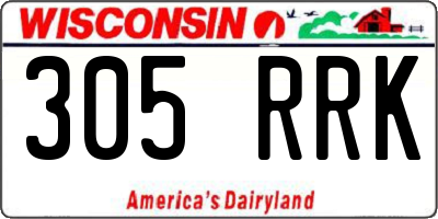 WI license plate 305RRK
