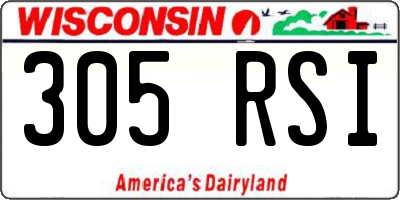 WI license plate 305RSI