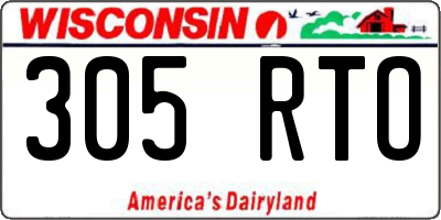 WI license plate 305RTO