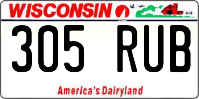 WI license plate 305RUB