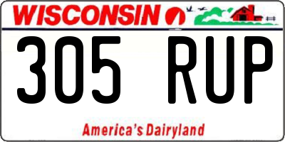 WI license plate 305RUP