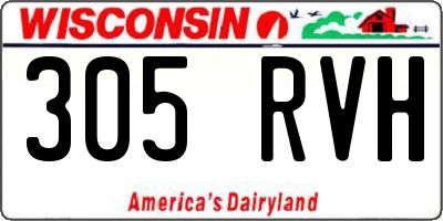 WI license plate 305RVH