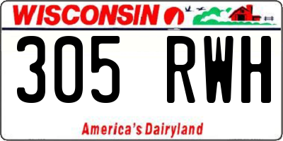 WI license plate 305RWH