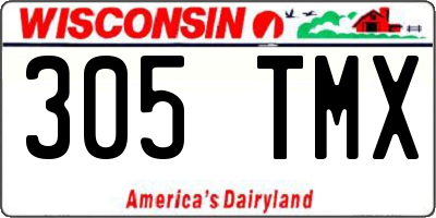 WI license plate 305TMX