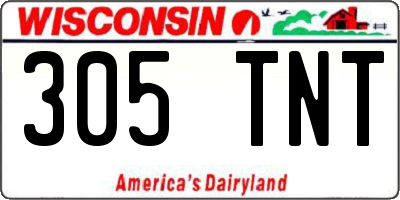 WI license plate 305TNT